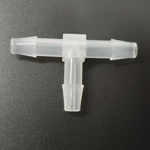 3 Way Tee Connector Equal Barbed T-Fitting 3 Way Hose Barb Adapter for Laboratory Biochemical Analytical Instruments Food Machinery Aquarium Equipment 100pc/pk (6.4mm 1/4'' Sq) - size: 6.4mm 1/4'' Sq