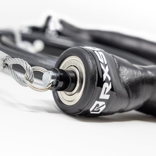 Rx Smart Gear Jump Rope - Black Ops Ergonomic Handles with Trans Black Cable Buff 3.4 | Jump Smart Weighted Speed Rope for Sports & Fitness, MMA, HIIT, Cardio Workout - size: Large
