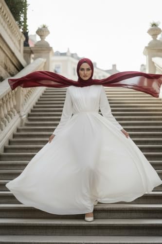 Instant Chiffon Hijab, Ready to wear hijab, modal wrap, Abaya, modern Instant Scarf, Soft breathable scarf - color: S13 Burgundy