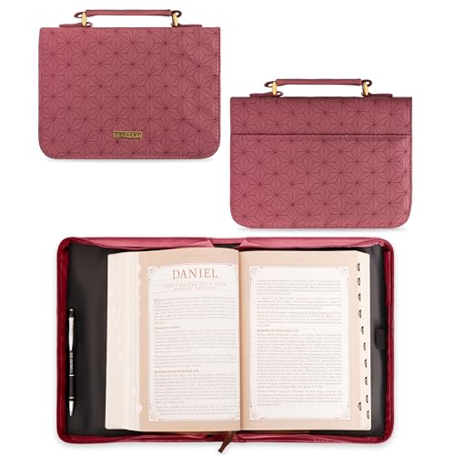Christian Art Gifts Women's Fashion Bible Cover Grace Dusty Rose, Pink Faux Leather, Medium - size: Medium