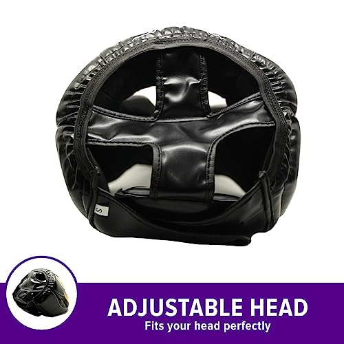 TRAINED Boxing Headgear Black S/L Use for MMA Training Kickboxing, Muay Thai, Sparring, Karate and Taekwondo Head Guard. - size: Small, style: Gorilla
