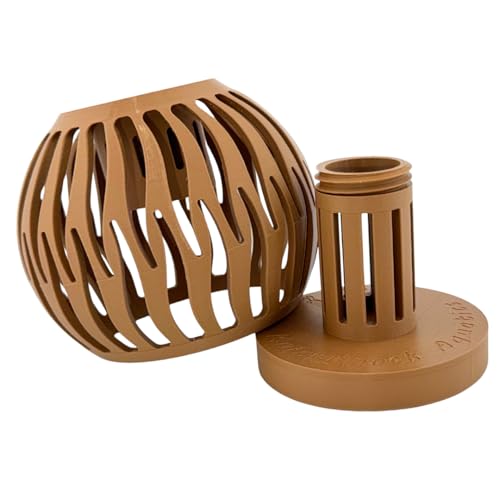 Shrimp Feeder and Hide for Freshwater Aquariums – Modular Design, Aquascape Friendly, Designed & Manufactured in USA (Wood) - color: Wood