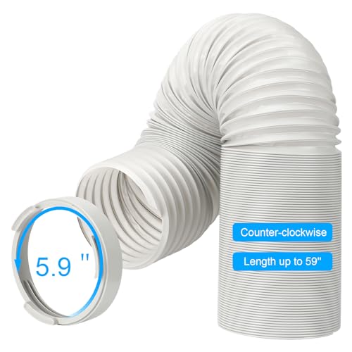 Portable Air Conditioner Hose Kit AC Hose with Adapter 5.9" Dia 59" Length Flexible Exhaust Hose and AC Unit Tube Connector for Portable Air Conditioner Vent - size: Dia 5.9" Exhaust Hose L 59"&Coupler AA01