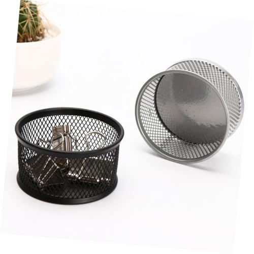 4PCS Paper Clip Mesh Holder Lid Creative Desk Organizer Self-Dispensing Paper Clip Dispenser for Office and School Use