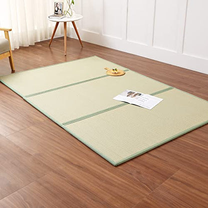 Natural Igusa Rush Grass Floor Tatami Mat,Full, 79" x 55" x 0.5" | Japanese Portable Folding Firm Traditional Bed Mattress , Foldable Pad Futon,for Sleeping, Sitting, Yoga, Relaxing - size: Full