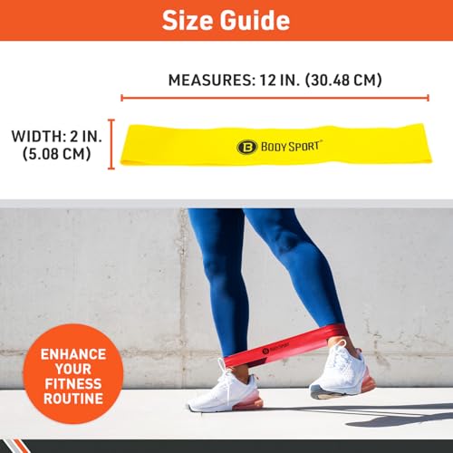 Body Sport Loop Resistance Bands - color: Yellow, size: Medium Resistance,Yellow