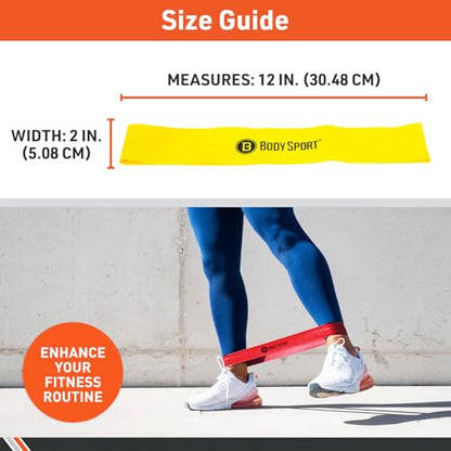 Body Sport Loop Resistance Bands - color: Yellow, size: Medium Resistance,Yellow
