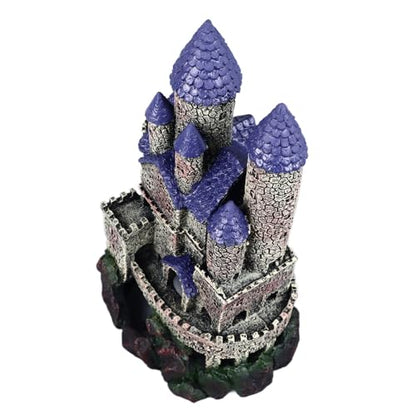 Aquarium Castle Decoration, Resin Aquarium Castle Decoration, Simulated Resin Hideout Cave Fish Tank House Ornament for Freshwater Saltwater
