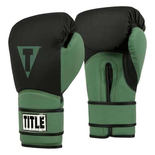 TITLE Boxing Conquest Training Boxing Gloves - color: Black/Green, size: 16 oz