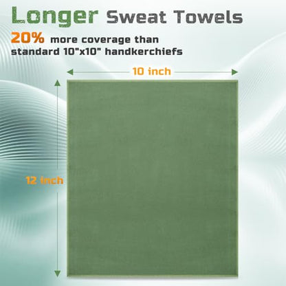 20 Pack 12"x10" Microfiber Sweat Absorbing Handkerchiefs for Men, Quick-Dry Sweat Rags Towels for Face, Neck, Gym - color: 5grey+5blue+5black+5green
