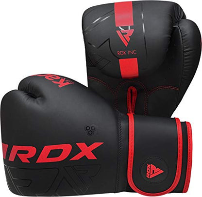 RDX Boxing Gloves, Pro Training Sparring, Maya Hide Leather, Muay Thai MMA Kickboxing, Men Women Adult, Heavy Punching Bag Focus Mitts Pads Workout, Ventilated Palm, Multi Layered, 8 10 12 14 16 18 Oz - color: RED, size: 8 OZ