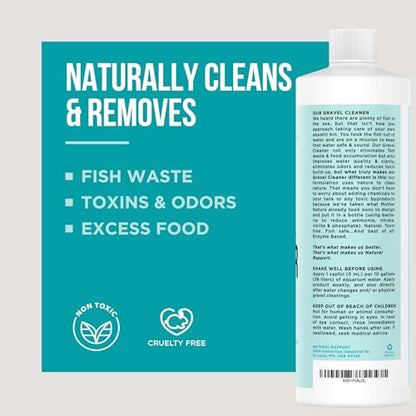 Natural Rapport Aquarium Gravel Cleaner, No-Vacuum Waste Reducer, 4 oz | Beneficial bacteria, no vacuum, treats 240 gal - Cleans substrate - For betta, nano & small tanks - size: 4 Fl Oz (Pack of 1)