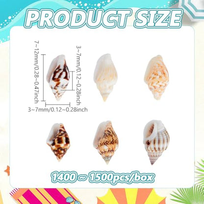 PH PandaHall 1400-1500pcs Tiny Sea Shells 7-12mm Tiny Crushed Shells Miniature Shell NO Hole Seashells Ocean Spiral Seashells for Resin Crafting Candle Home Party Wedding Fish Tank Vase Filler - color: 1400pcs, size: Length 7-12mm