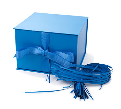 Hallmark Medium Gift Box with Lid and Shredded Paper Fill (Blue 7 inch Box) for Birthdays, Graduations, Anniversaries, Father's Day, Christmas, Valentine's Day, All Occasion (Pack of 12) - color: Blue, size: Pack of 12