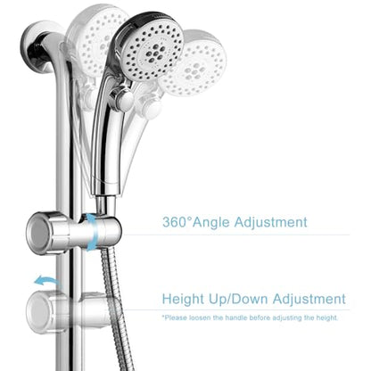 OFFO ADA Shower Head Holder, Adjustable 1.18-1.26 in(30-32 mm) Hand Shower Bracket for Handicap Grab Bar, Detachable Slider Clamp Bathroom Replacement, 361 Degree Rotation Sprayer Holder, Chrome - size: 1.18”-1.26“