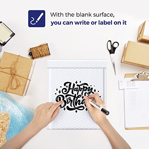 Fuxury Bubble Mailers 8.5x12 Inch 25 Pack White Padded Envelopes 8.5x11 Usable Size Self Seal Waterproof Bubble Envelopes for Shipping, Small Business, Jewelry & Clothing #2 - color: White, size: 8.5x12" 25PC