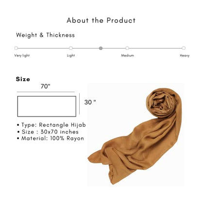 Modal Hijab for Women | Headscarf - color: Butterscotch Modal - Plain Hijab