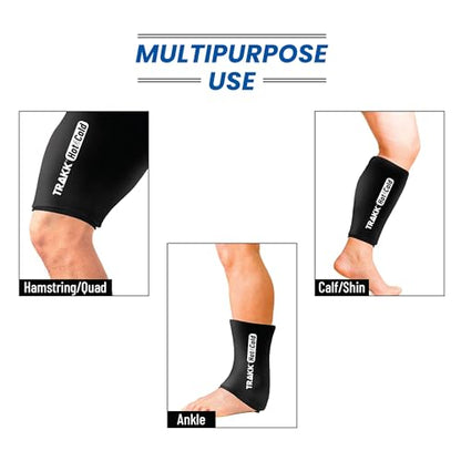 TRAKK Hot & Cold Compression Knee Sleeve - Reusable Knee Ice Pack Wrap for Pain Relief, Swelling, Arthritis, Sports Injuries & Muscle Recovery – Freezer & Microwave Safe