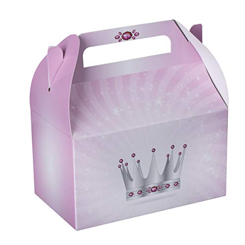 Hammont Paper Treat Boxes - (10 Pack) - Party Favors Treat Container Cookie Boxes Cute Designs Perfect for Parties and Celebrations 6.25" x 3.75" x 3.5" (Princess) - color: Princess