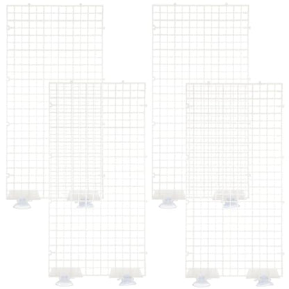 4pcs Aquarium Divider Fish Tank Grid Divider Tray Egg Crate Bottom Divider Board with 4Pcs Sucker Clips Aquarium Supplies