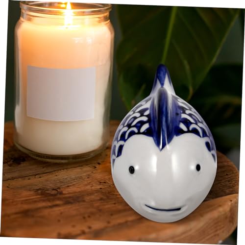 GARVALON 2pcs Aquarium Floating Animal Craft Adorable Ceramic Fish Statue for Fish Tank Decoration Lightweight Easy to Maintain Stunning for Home Office Decor