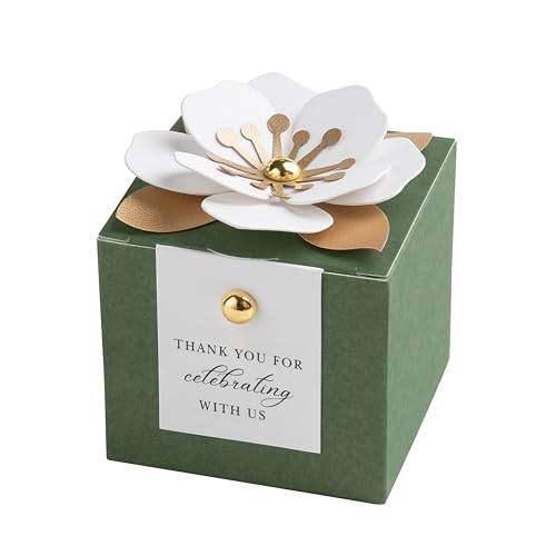 FEIYI 20 PCS Favor Boxes, Olive Green Candy Boxes 2.55x2.55x2.55 - color: Olive Green