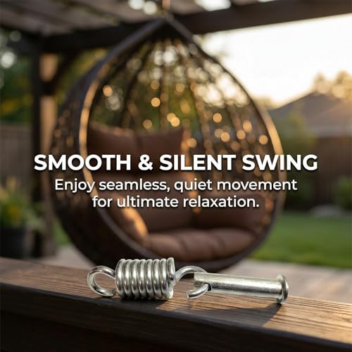 Hammock Chair Spring Pin Plug - Hammock Chair Ultimate Hanging Kit/Heavy Duty Hammock Spring Hook for Hanging Basket Chairs Hammock and Porch Swings - color: Silver