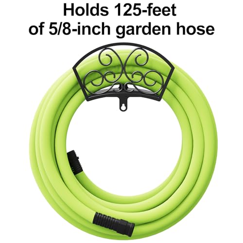 GOFORWILD Decorative Garden Hose Holder Holds 125-Feet of 5/8-Inch Hose | Hose Butler Sturdy Water Hose Rack, Durable Wall Hose Hanger Made of Gauge Steel Rust Resistant