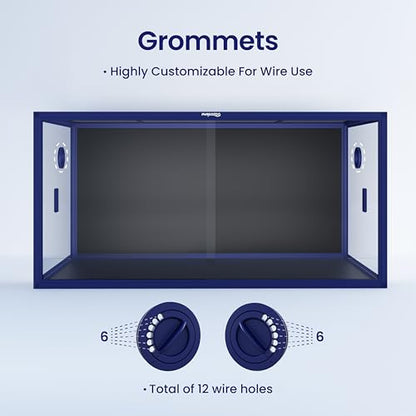 120 Gallon Reptile Tank for Bearded Dragon, Snake, Adult Reptile | Optimal Ventilation & Light Penetration by Rust Proof Mesh Top, Easy Assembly within 6 Steps with Clear Instruction - color: Dart Blue, size: 120 Gallon