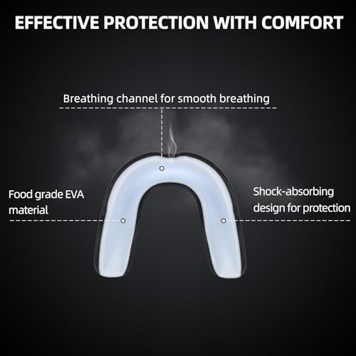 6 Pack Sports Mouthguard, Kids & Youth Mouth Guard with Case for Boxing, MMA, Hockey, Soccer, Basketball, Size S - size: Small (Under 7 Year old)