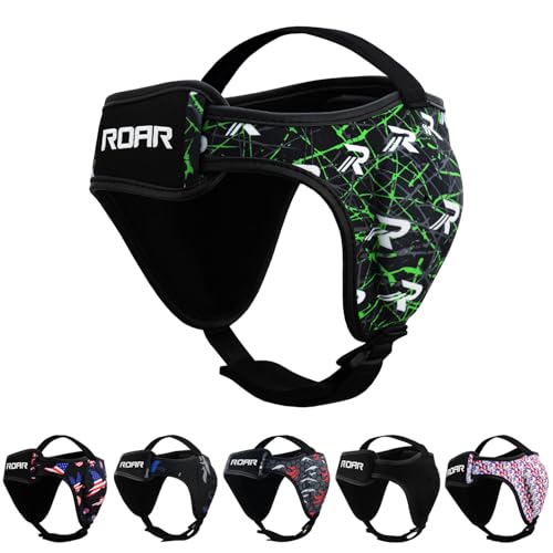 ROAR-INT Wrestling Headgear Men BJJ Ear Guard Protection MMA Grappling Cauliflower Helmet - color: Green (Pack-1)