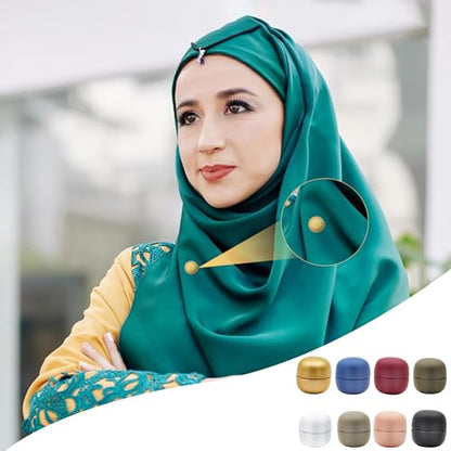 Hijab Magnets Strong Pinless Hijab Pins for Women, No-Damage to Fabric Headscarf Clips, Multi-Use Magnetic Pins for Cloth, Scarf, Dress (8 Pairs Matte) - color: 8 pairs Matte