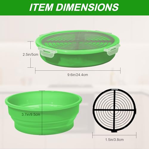 Collapsible Batter Bowl - Breading Bowl Shaker with Lid , Grass Green - color: Grass Green