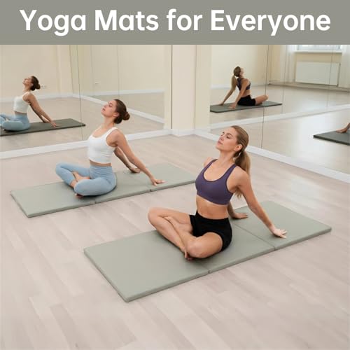 Foldable Yoga Mat, 2 Inches Extra Thick Non-Slip Design Fitness Mats
