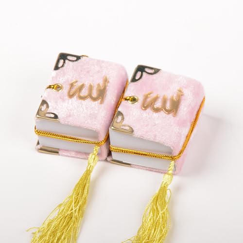 Set of 10 Quran Book for Muslim Favors Quran Book Arabic Hajj Favors Car Hanging Quran Islamic Gift (Pink) - color: Pink