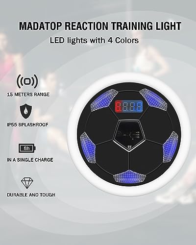 Reaction Training Lights, 6+1 Sports Speed & Agility Training LED Lights for Football, Fitness, Boxing, Sports Training Equipment, for Coaches, Gyms and Individual Athlete Workouts