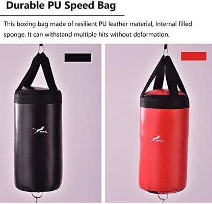 Speed Bag for Boxing, Double End Punching Bag, Quiet Boxing Reflex Ball for Adults Kids Home Gym Exercise, Leather Speed Bag, Doorway Solid Bag with Adjustable Bar