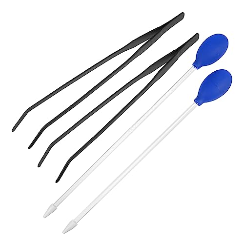 4pcs Aquarium Cleaning Tools Feeder Tweezers and Pipette Dropper for Fish Tank Maintenance and Waste Removal for Aquatic Plants and Pets