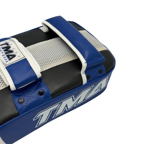TMA Muay Thai Pad for Training, Curved Kickboxing Kicking Strike Shield, Coaching Kick Boxing, MMA, Martial Arts, Karate, Taekwondo, Punching, Foot and Elbow Target (1 Pcs Sold AS Single) - color: Blue/Black