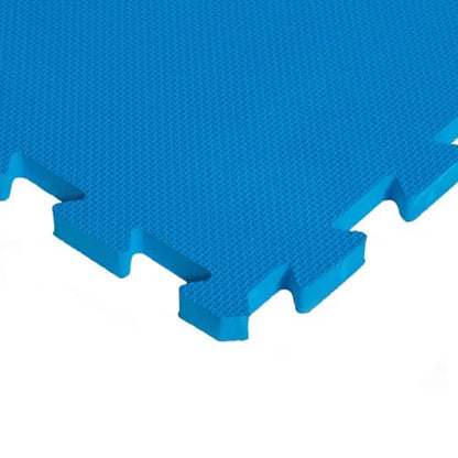 Century Commercial Grade 9 Pack Gym Floor Mats | Reversible Interlocking Foam Floor Tiles | Puzzle Mat Gym Flooring | Foam Rubber Cushioned Padding Play Mat for Home, Wrestling | Blue & Black