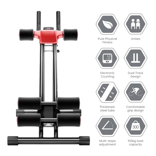 Ab Workout Equipment,Health & Fitness Foldable Hyperextension Roman Chair Full Body Workout for Home Gym, Strength Training Exercise Equipment for Body Shaping, Foldable Waist Trainer Suitable for Beginner