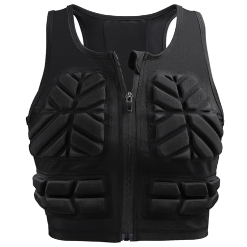 TUOY Women Padded Compression Vest, Impact Vest for Women, Chest Breast Rib Protection Vest for Sports, Karate, Football, Basketball - size: Medium, style: Impact Padded Zipper Vest