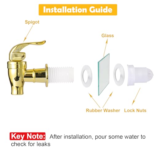 OHOH 4 Pack Spigot for Beverage Dispenser, Plastic Water Spigot Dispenser | BPA-Free Water Jug Spout,Reusable Spigot Spout Water Beverage Lever Pour Dispenser Valve Crock Tap(2 Silver+2 Gold) - color: Silver&Gold
