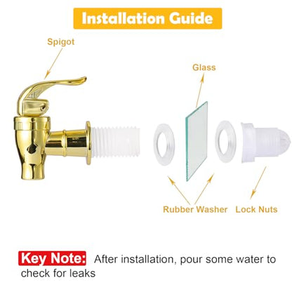 OHOH 4 Pack Spigot for Beverage Dispenser, Plastic Water Spigot Dispenser | BPA-Free Water Jug Spout,Reusable Spigot Spout Water Beverage Lever Pour Dispenser Valve Crock Tap(2 Silver+2 Gold) - color: Silver&Gold