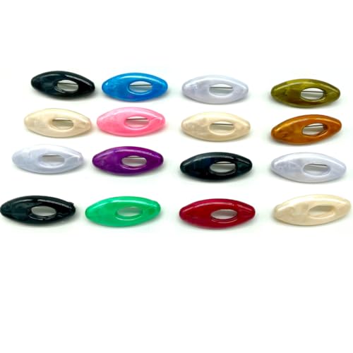 Generic Japanese Jewel Lock Hijab Safety Pins, Plastic Cover Stainless Steel Pins Oval Safety Pin for Safely Locking Clothes Brooch Pins Scarf Clips Set of 16, Pearlescent - color: Pearlescent