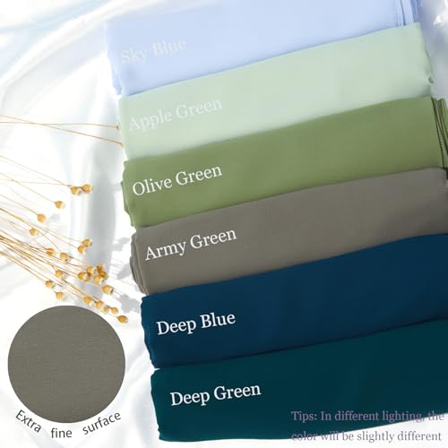 Heavy Not Easily See Through Long Chiffon Hijab Scarf for Women, Amazing Smooth Muslim Head Scarves - color: Apple Green