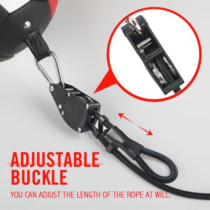 Flex Double End Punching Bag - Bungee Cords w/Special Flex Adjustable System - Durable Bladder Speed Bag - Boxing Training Equipment for Adults - Home Gym Accessories - style: Dual Ball Black