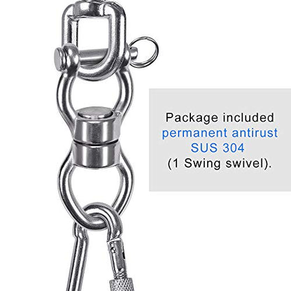 SELEWARE Heavy Duty Bearing Swing Swivel, 360° Rotation Hanging Accessory | Quiet Smooth Rotation, Supports Up to 1200LB, 1 Pack, Removable Buckle for Swings, Hammocks, Tire Swings and Heavy Bags - color: Swivel (D) Only