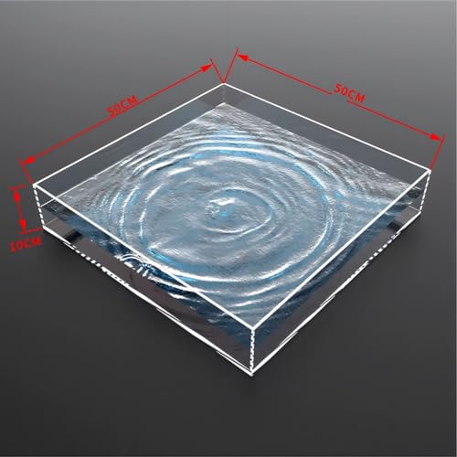 Acrylic Shallow Sink Tray Photography Display Cabinet Low Water Tank Storage Box (50x50x10cm/20x20x4in) - size: 50x50x10cm/20x20x4in