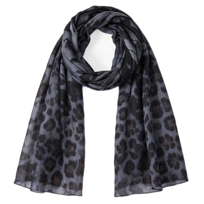 Hijab Scarf for Women Fashion Printed Modal Hijab Head Wrap Scarves Lightweight Long Scarf Shawls - color: Grey Leopard